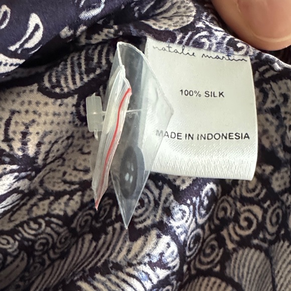 Natalie Martin 'Peacock Ink' 100% Silk Blouse XS - Picture 7 of 7